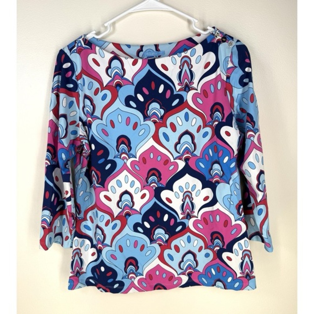 j mclaughlin Women's top Wave Song Paisley Print Catalina Cloth Medium Blouse